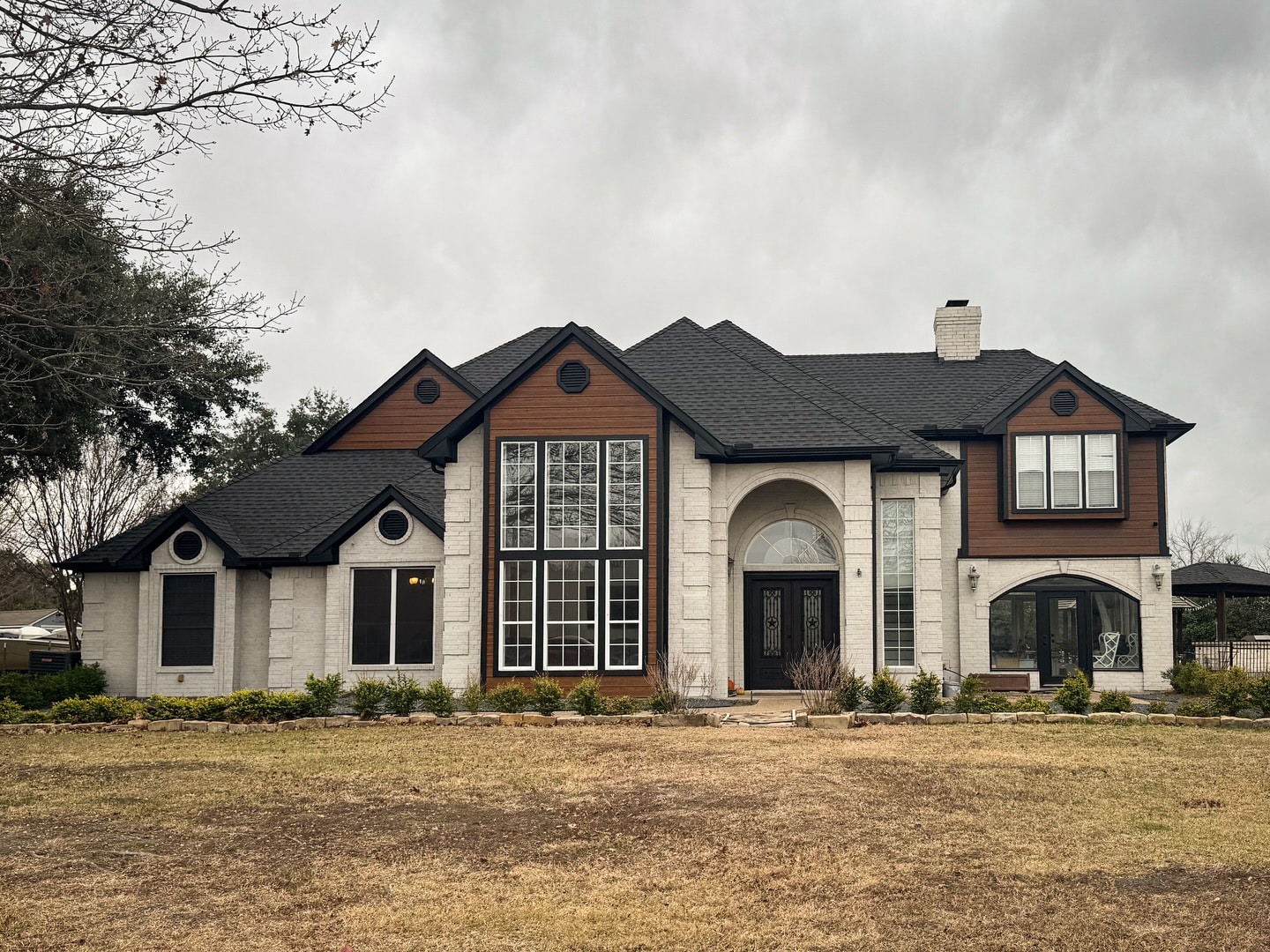 Brick Exterior Painting with Venetian Glaze Heath TX